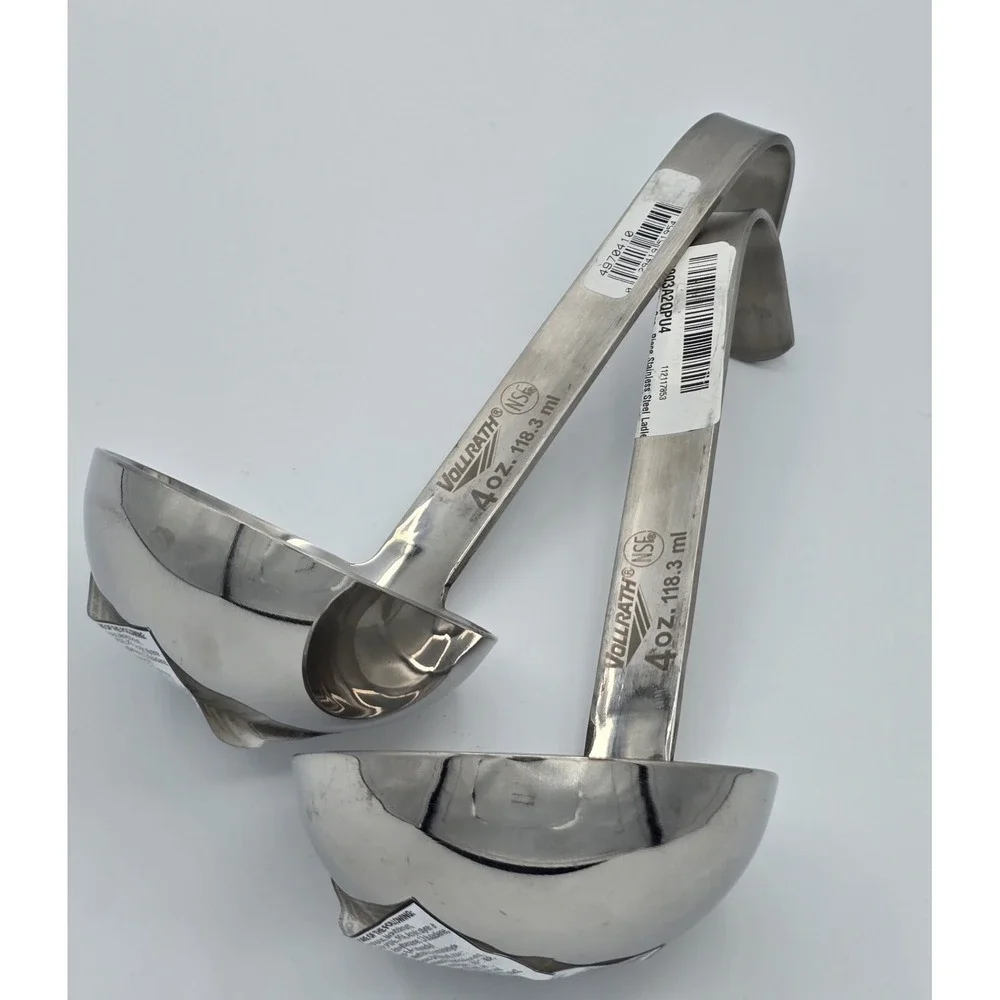 2 Lot NWT VOLLRATH‎ 4oz (118.3ml) Short Ladles- Stainless Steel 18-8 S/S 49704